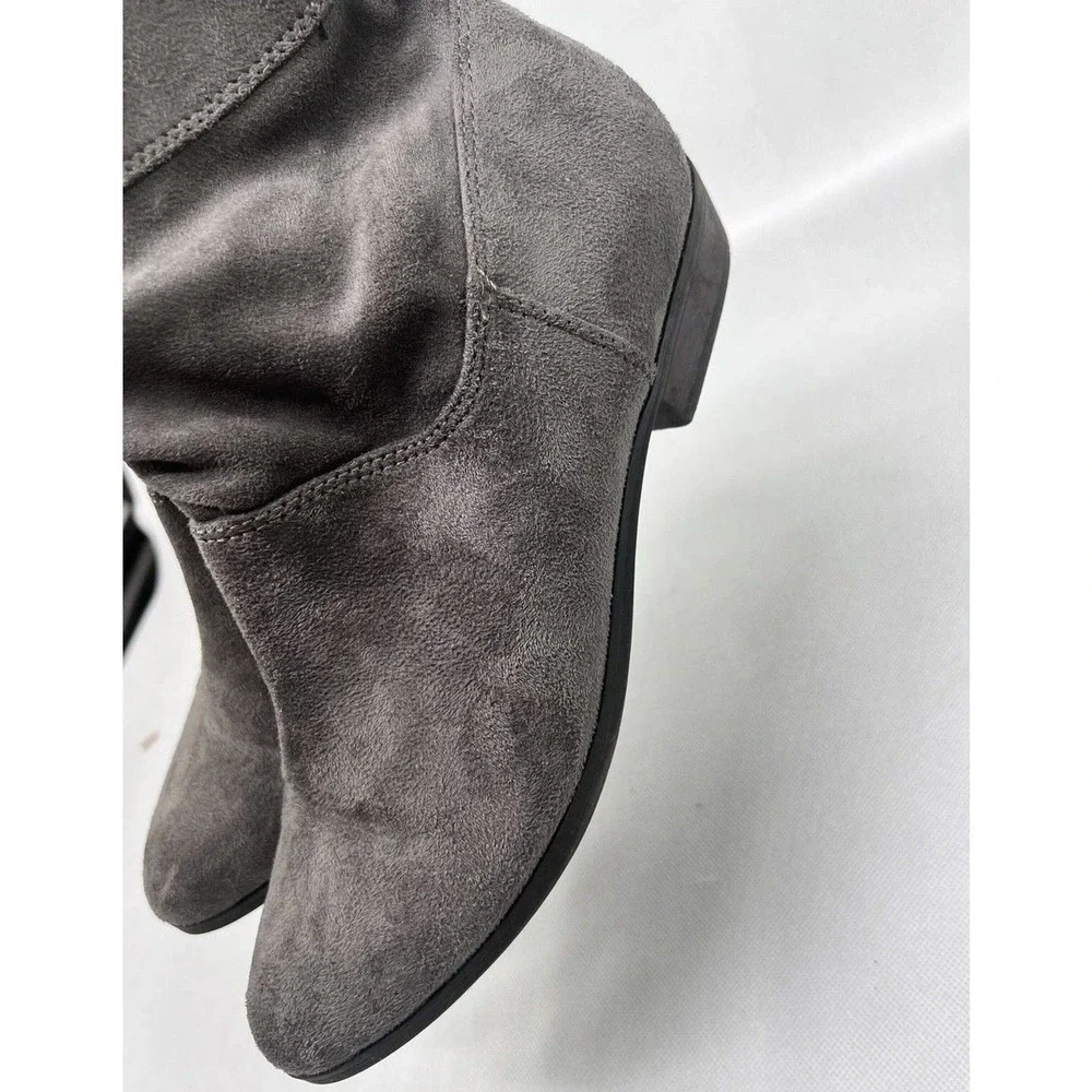 Indigo Rd Joss Faux Suede Slip On Ankle Booties Boots Gray Women's Size 8